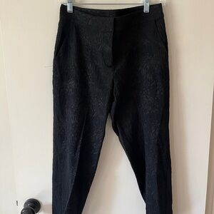 St. John Textured Black Straight Leg Pants